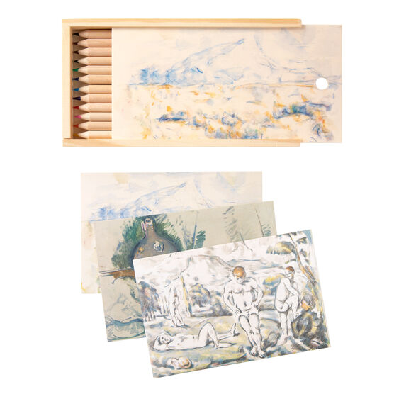 Paul Cezanne colouring pencils and postcard set
